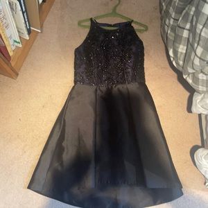 Purple and Black high low sequin dress